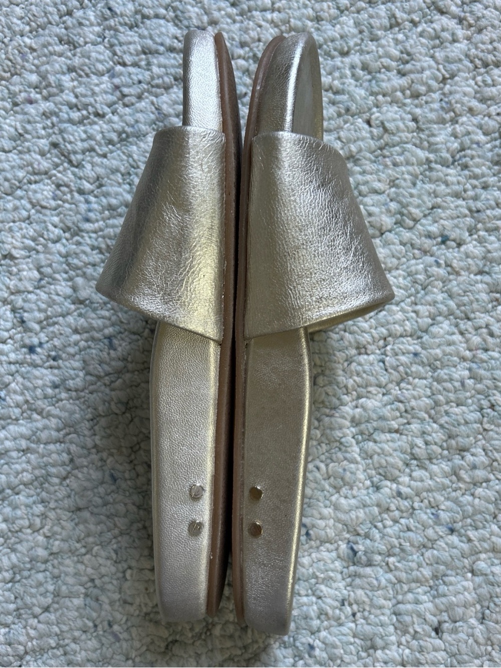 beek Metallic Silver Slide Mules